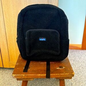 KAVU Pack Fleece Backpack in Furry Sherpa Black
